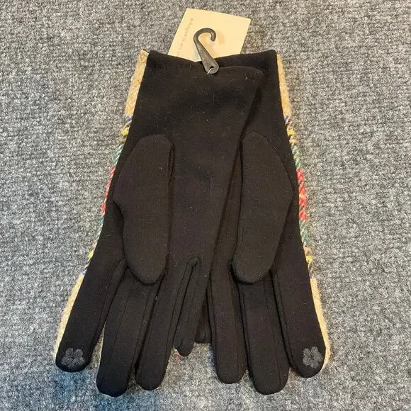Brand New L.I.B. Autumn Scottish Black Red Tan Plaid Winter Ski Snow Gloves - Picture 2 of 5